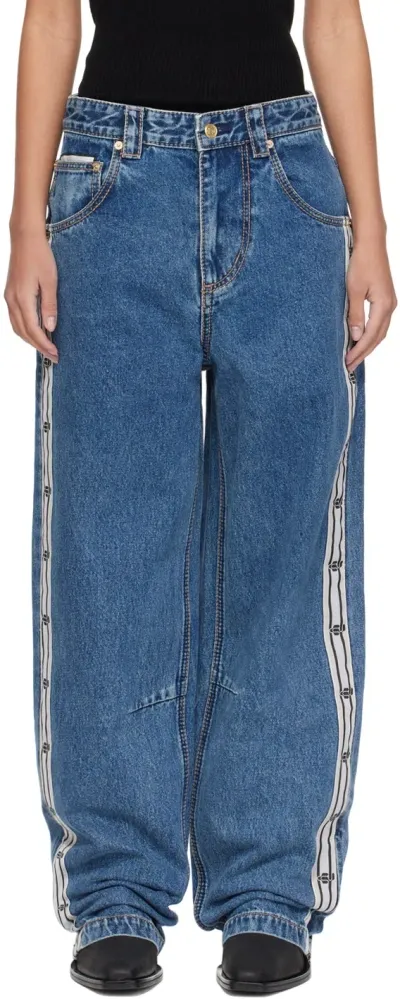 Eytys Indigo Titan Tape Jeans In Blue