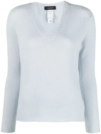 Fabiana Filippi Cashmere V-neck Jumper In Blue