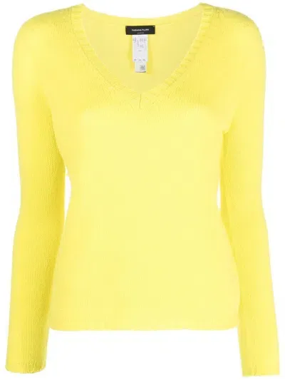 Fabiana Filippi Cashmere V-neck Jumper In Yellow