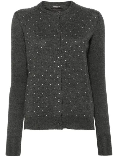 Fabiana Filippi Crystal-embellished Cardigan In Grey