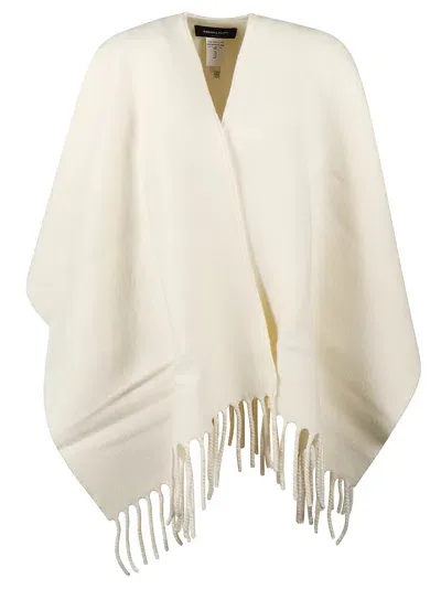 Fabiana Filippi Fringed Poncho In Burro