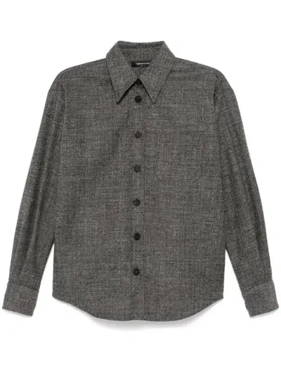 Fabiana Filippi Gray Flared Virgin Wool Shirt In Grey