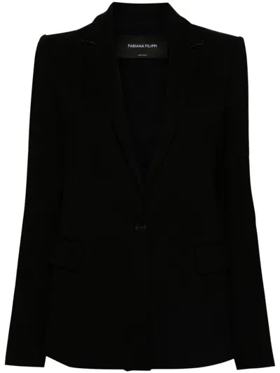 Fabiana Filippi Jersey Blazer In Black