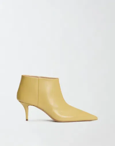 Fabiana Filippi Leather Pointed Toe Ankle Boots In Yellow