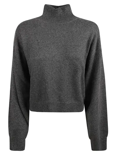 Fabiana Filippi Loose Fit High Neck Sweater In Grey