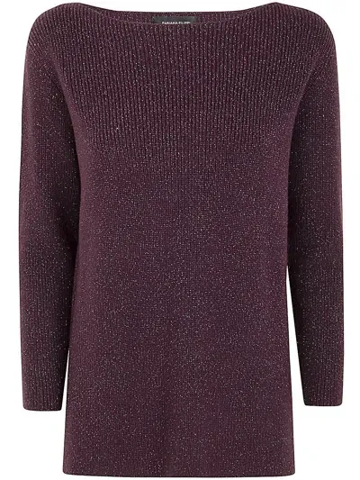 Fabiana Filippi Lurex Long Sleeve Sweater In Pink & Purple