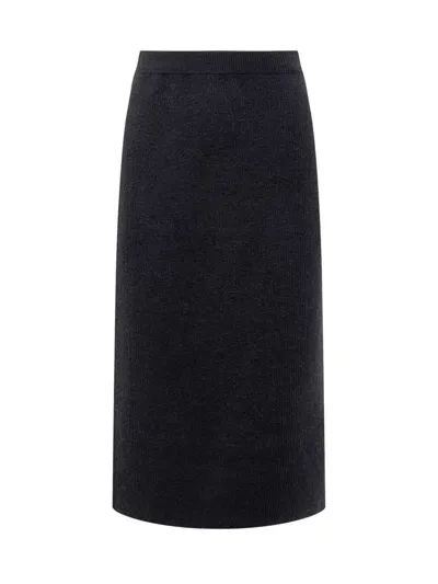 Fabiana Filippi Mohair And Virgin Wool Skirt In Blue