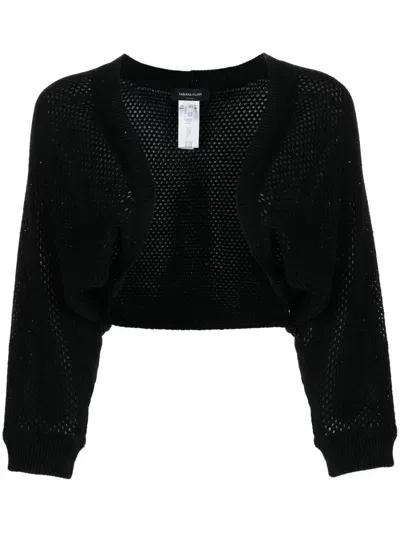 Fabiana Filippi Open-knit Cropped Cardigan In Schwarz