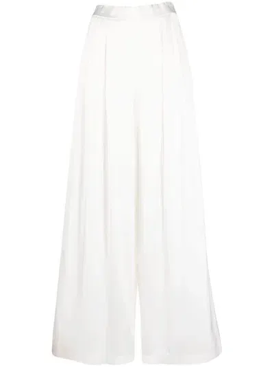 Fabiana Filippi Pleated Wide-leg Trousers In White