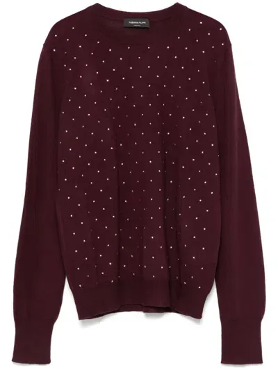 Fabiana Filippi Rhinestone-embellished Sweater In Red