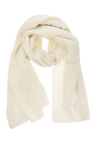 Fabiana Filippi Scarf With Micro Sequins In Cream