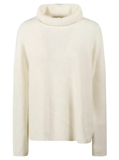 Fabiana Filippi Thick Ribbed Turtleneck Sweater In White