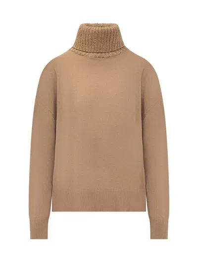 Fabiana Filippi Turtleneck Sweater In Brown