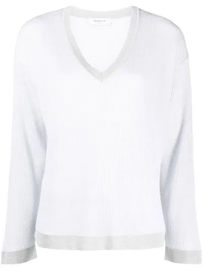 Fabiana Filippi V-neck Knitted Top In White