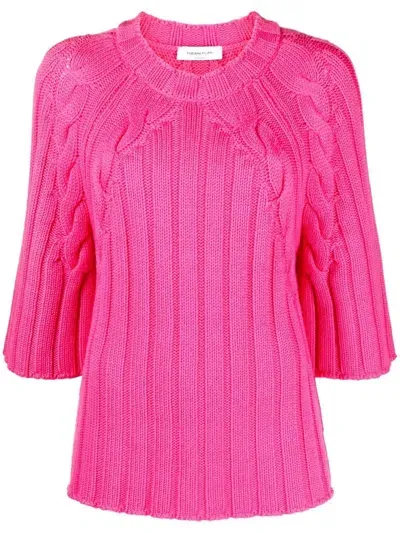 Fabiana Filippi Virgin Wool Cable-knit Jumper In Pink