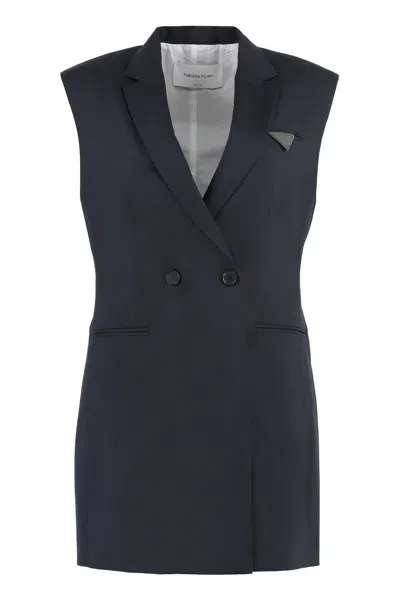 Fabiana Filippi Virgin Wool Vest  In Blue