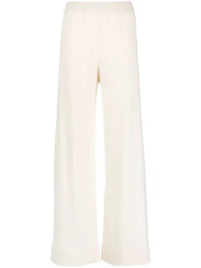 Fabiana Filippi Wide-leg Cashmere Knitted Trousers In White