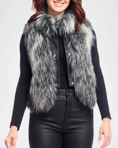 Fabulous Furs Foxy Faux Fur Cropped Vest In Smokey Fox