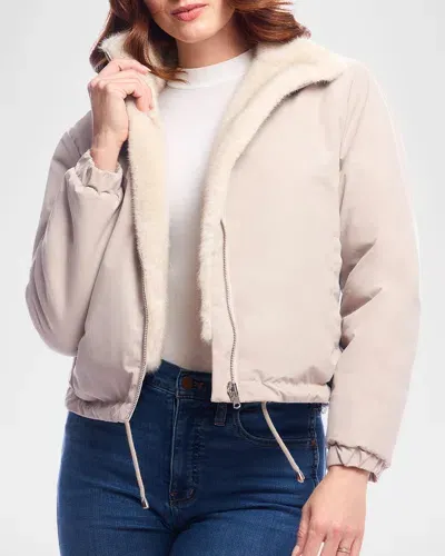 Fabulous Furs Insta Reversible Zip Jacket In Ivory