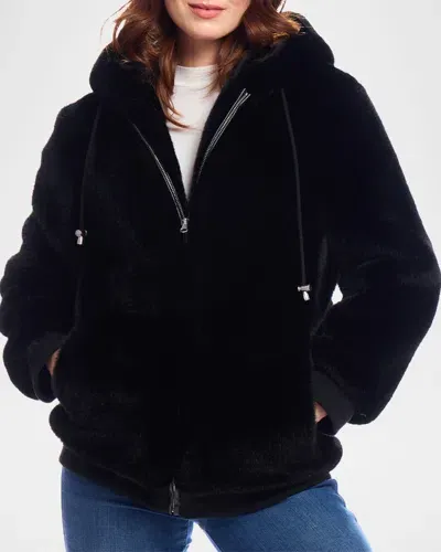 Fabulous Furs Ski Club Faux Mink Parka In Black