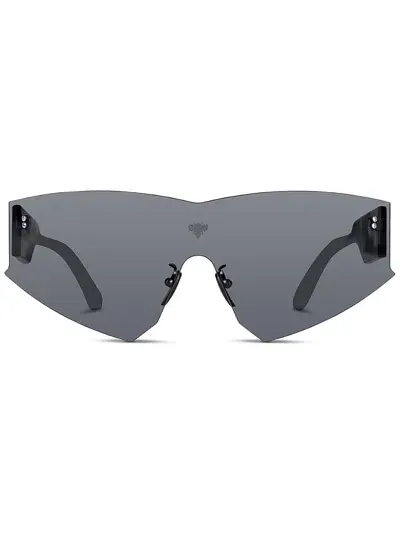 Facehide Face.hide Vertigo Glasses In Acetate With A Futuristic Shape In Black