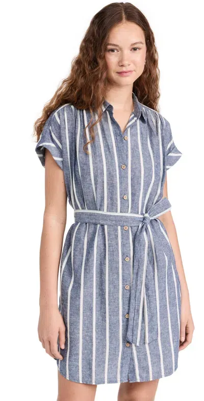 Faherty Breeze Shirtdress Coastal Crisp Stripe