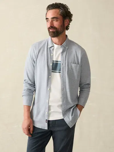 Faherty Coastline Knit Shirt In Oceanside Blue