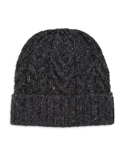 Faherty Donegal Cable Beanie In Charcoal