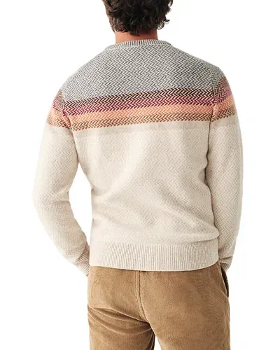 Faherty Donegal Chest Stripe Crewneck Sweater In Desert Sun