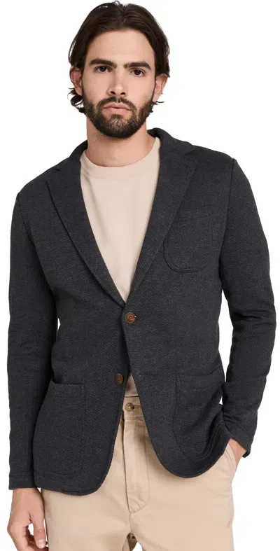 Faherty Inlet Knit Blazer Black Sky Melange