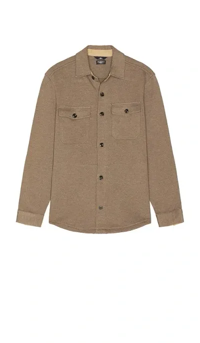 Faherty Inlet Knit Shirt Jacket In Brown