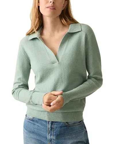 Faherty Jackson Sweater Polo Shirt In Jadeite Heather