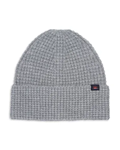 Faherty Jackson Waffle Beanie In Grey Cliff