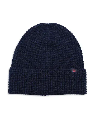 Faherty Jackson Waffle Beanie In Navy Heat