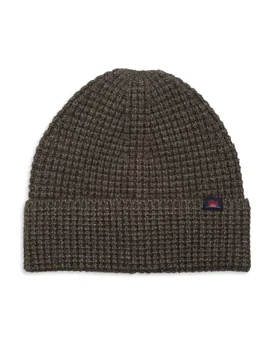 Faherty Jackson Waffle Beanie In Olive Heat