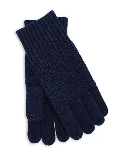 Faherty Jackson Waffle Gloves In Navy Heather