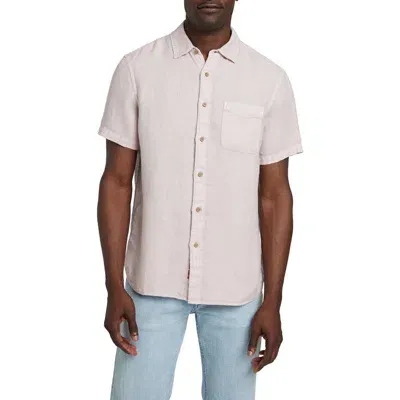 Faherty Laguna Short Sleeve Linen Button-up Shirt In Coastal