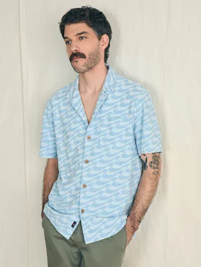 Faherty Short-sleeve Cabana Towel Terry Shirt In Endless Peaks