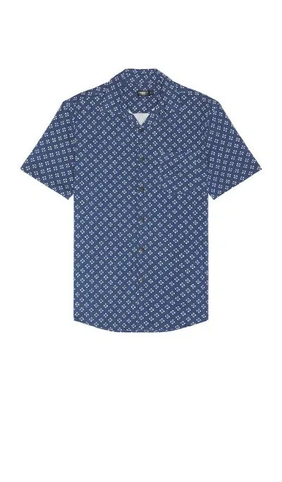 Faherty Short Sleeve Reserve Pima Shirt In Navy