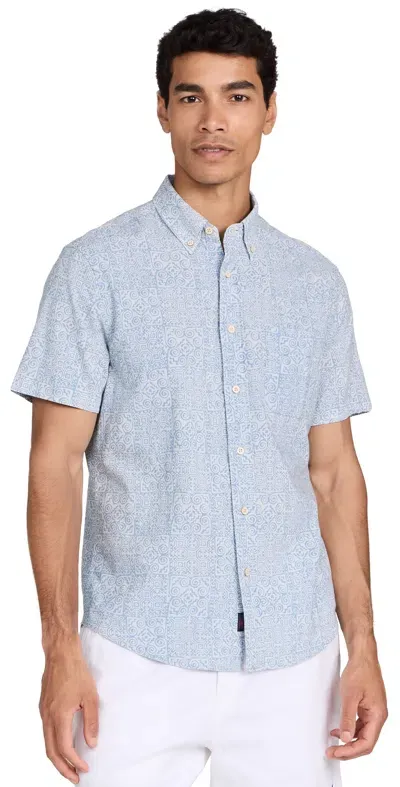 Faherty Short Sleeve Stretch Playa Shirt South Pacific Geo