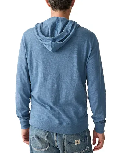 Faherty Slub Cotton Hoodie In Aqua Ocean