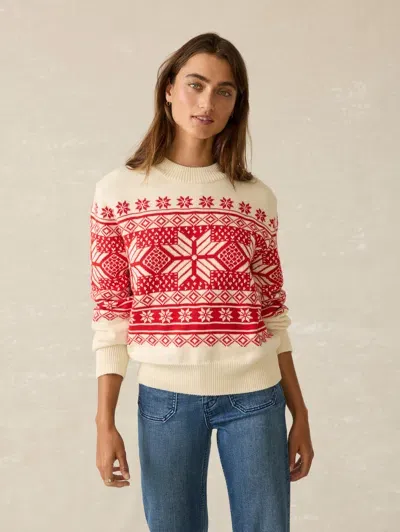 Faherty Sun Valley Crew Sweater Antique Snowflake