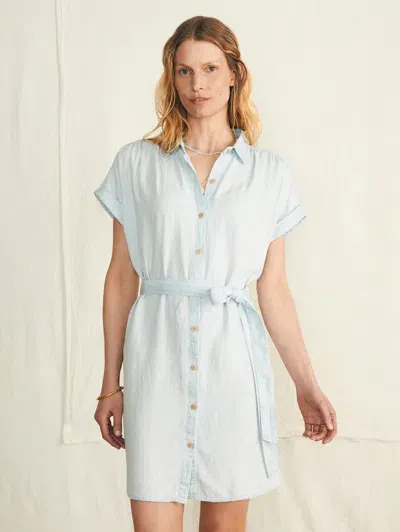 Faherty Tried & True Breeze Shirtdress In Icy Blue Wash