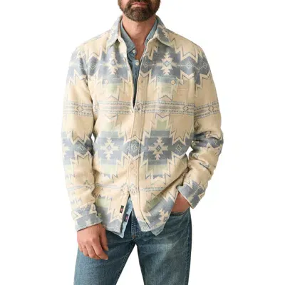 Faherty X Doug Good Feather Surf Flannel Organic Cotton Button-up Overshirt In Spring