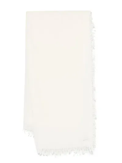 Faliero Sarti Beige Gauze Scarf In Blanco