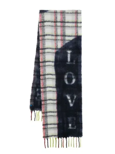 Faliero Sarti Love Check Scarf Accessories In Blue