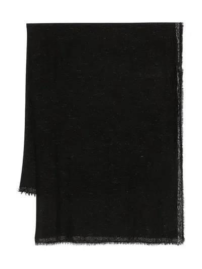 Faliero Sarti Seimanda Scarf With Metallic Weave Accessories In Black