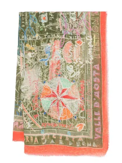 Faliero Sarti X Paolo Fiumi Italy Scarf In Green