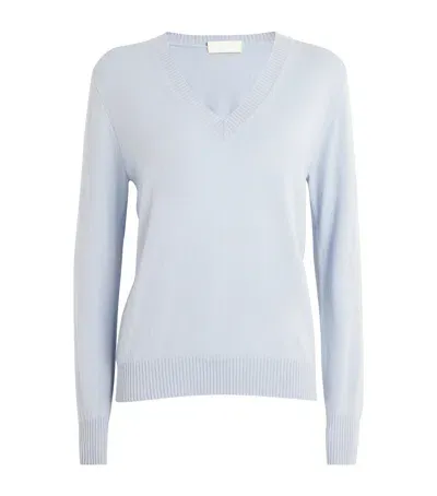 Falke Cashmere V-neck Sweater In Blue