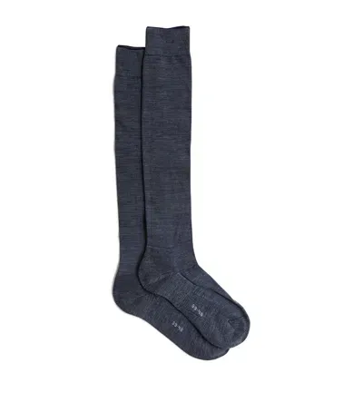 Falke Climawool Knee-high Socks In Navy